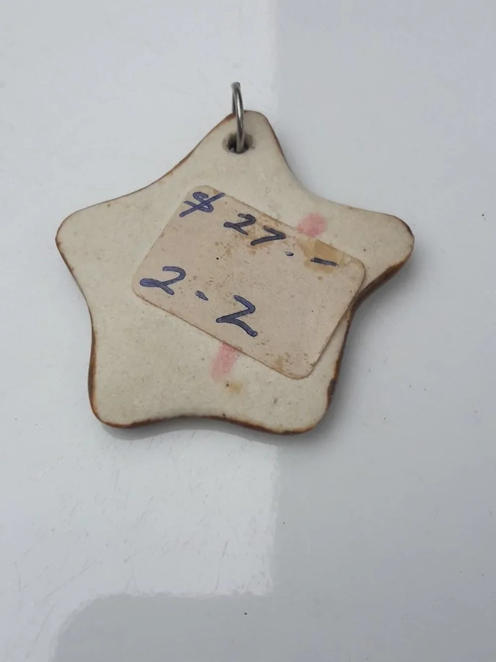 Vintage Pendant Bird Art Glazed Pottery Clay Tiny Star Hand Made - Picture 6 of 9